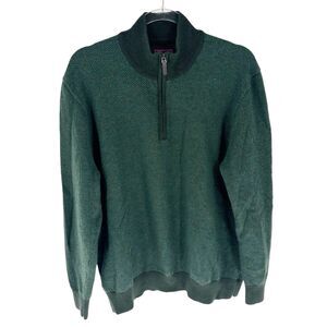 UNTUCKit Sweater Mens XXL Merino Wool Belguardo Herringbone 1/4 Zip Pullover